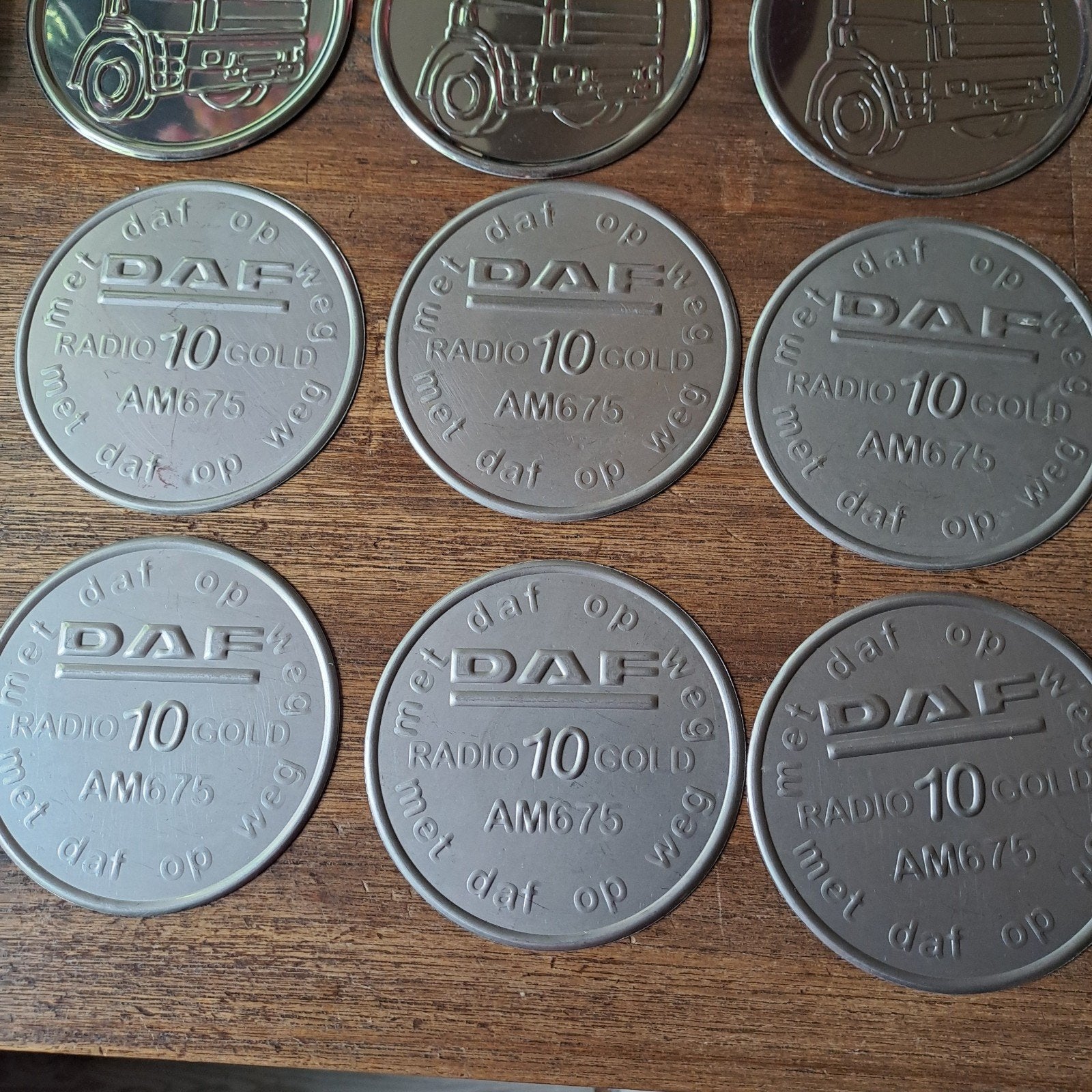 Metalen onderzetters van daf, Ophalen of Verzenden, Huis en Inrichting