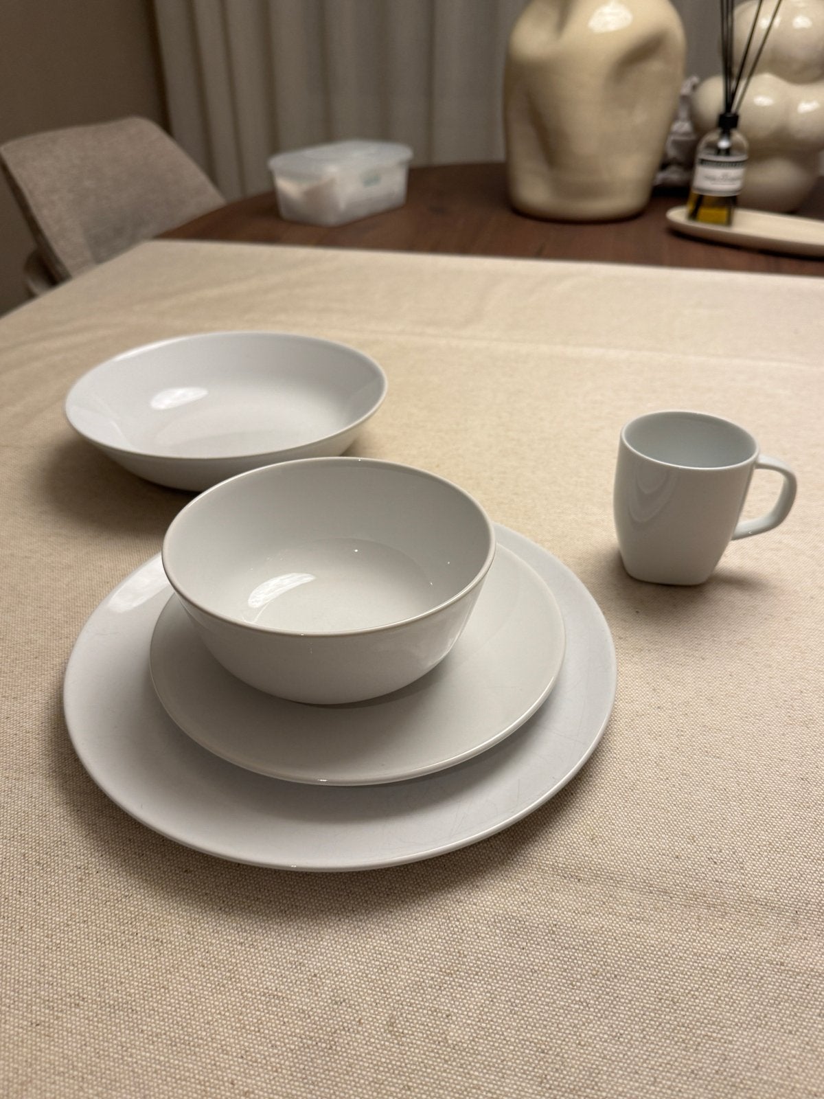 Ikea serviesset wit - 10 delig, Ophalen, Gebruikt, IKEA, Compleet servies