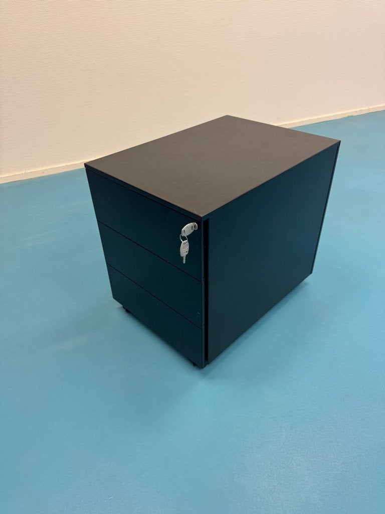 3x ladeblok op wielen zwart met sleutel, Ophalen, Minder dan 50 cm, Gebruikt, 3 of 4 laden