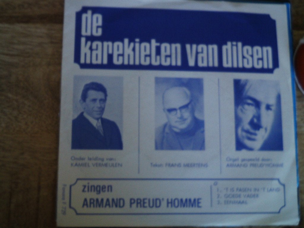 De Karekieten van Dilsen zingen Armand Preud'homme EP 22a, Beschermende buitenhoes, 7 inch, Ophalen of Verzenden, Zo goed als nieuw