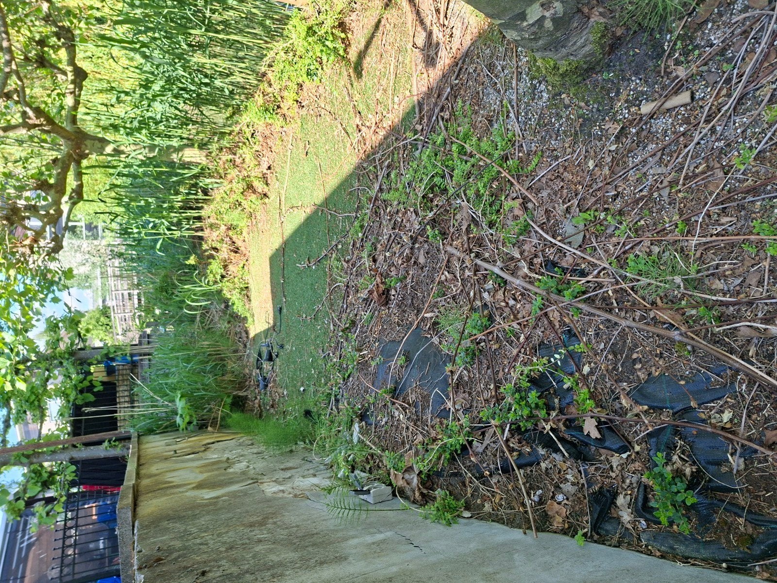 tuin vlodder vloer leggen struiken weg halen, Eén persoon