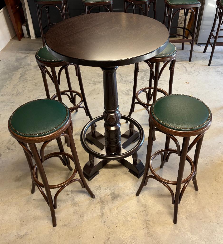 Barkrukken Thonet Met Kunstlederen Zitting, Huis en Inrichting, Ophalen, 5 krukken of meer, Met voetsteun, 60 tot 90 cm