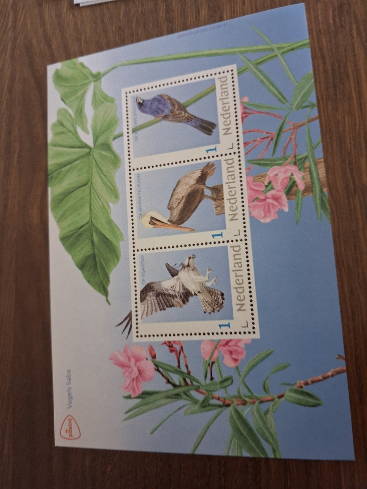 Blok 3 persoonlijke zegels vogels Saba, Verzenden, Na 1940, Postfris