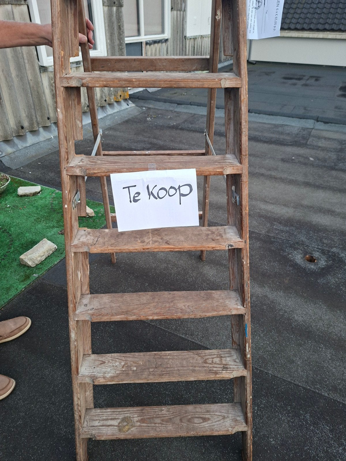 Authentieke originele schilderstrap - 8 treden, Ophalen of Verzenden, Gebruikt, Trap, 2 tot 4 meter