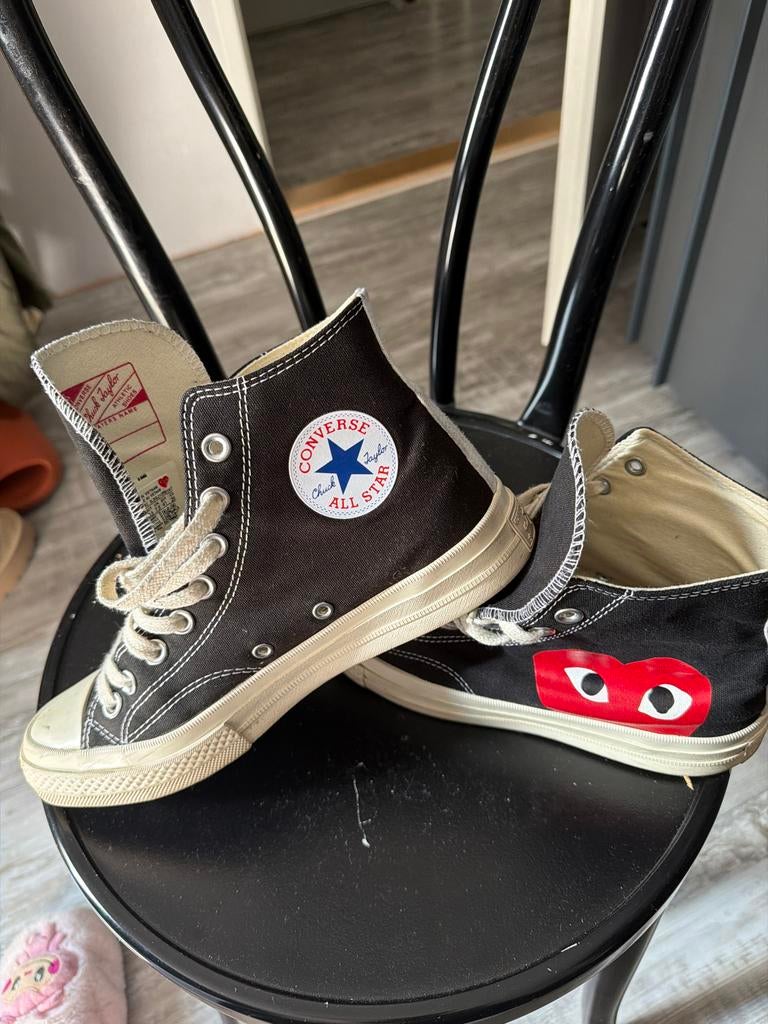 Converse Comme des Garçons PLAY High-Top Sneakers, Ophalen of Verzenden, Zo goed als nieuw, Zwart