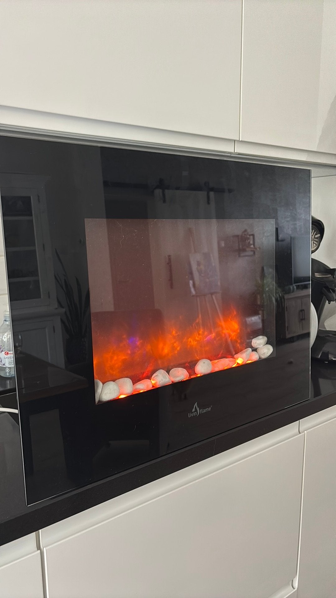 Ivm emigratie Living Flame  haard met afstandsbediening, Ophalen, Zo goed als nieuw, Vrijstaande haard, Elektrische haard