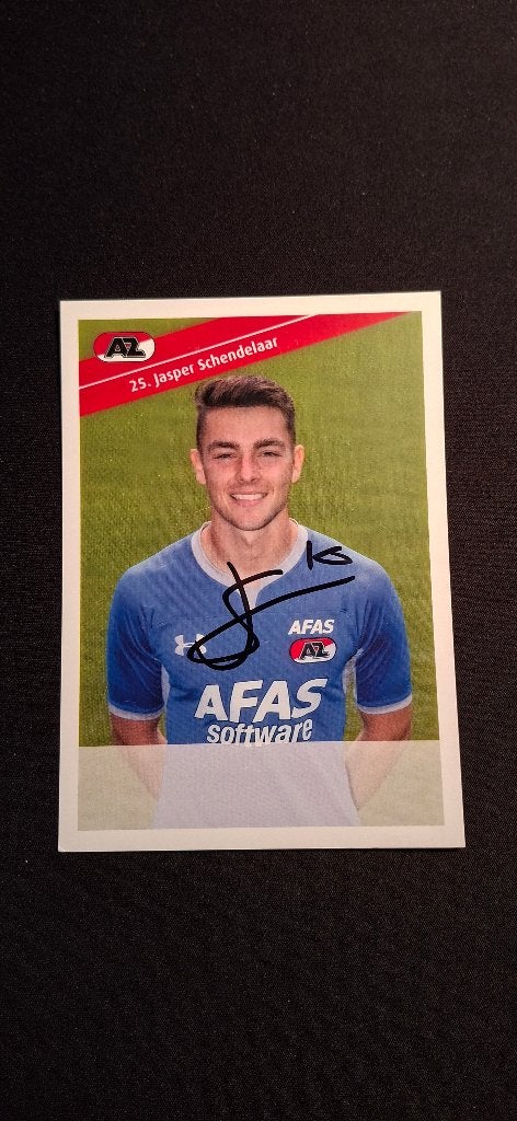 Spelerskaart met handtekening; Jasper Schendelaar # AZ, Ophalen of Verzenden, Nieuw, AZ, Spelerskaart