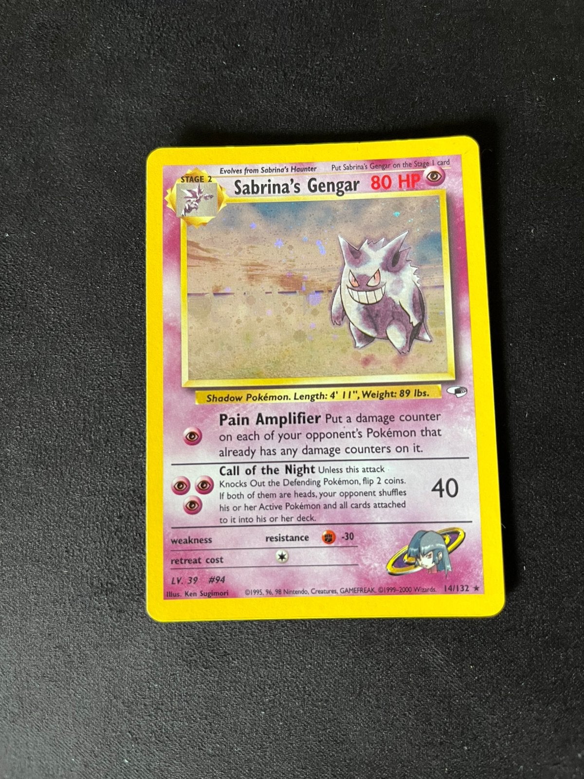 Sabrina’s Gengar (14/132) Pokemon Gym Heroes [Good], Ophalen of Verzenden, Zo goed als nieuw, Losse kaart, Foil