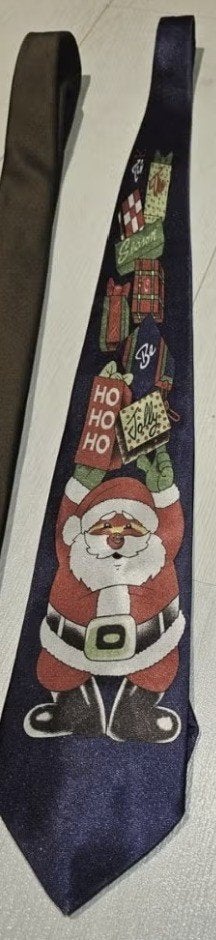 Kerstmis stropdas met de Kerstman, Ophalen of Verzenden, Zo goed als nieuw, Blauw
