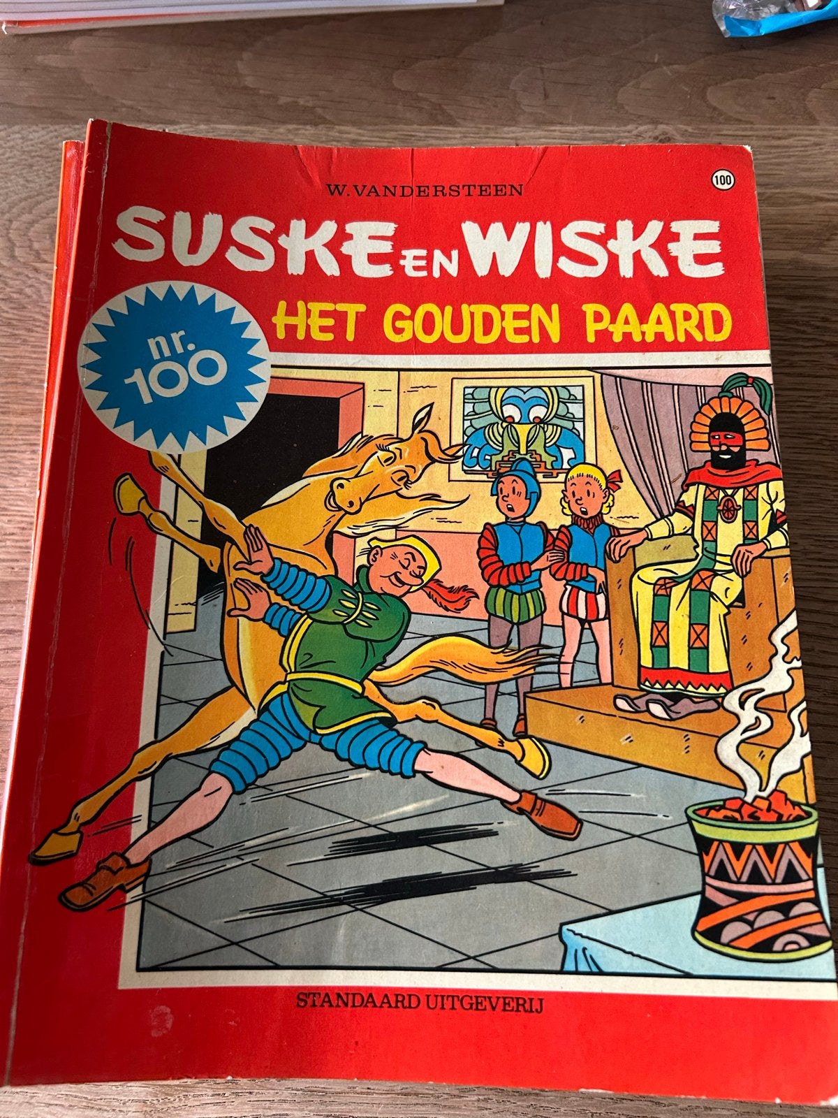 Suske en Wiske nr. 100 - Het Gouden Paard, 1e druk, Eén stripboek, Ophalen of Verzenden, Gelezen