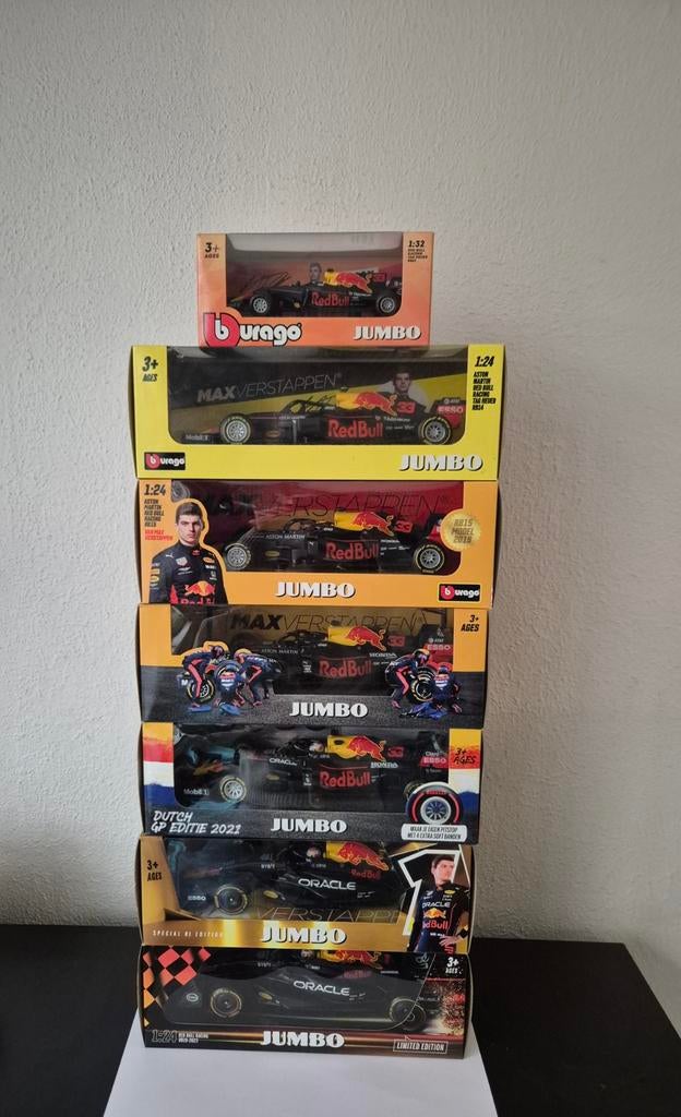 Set Max Verstappen Jumbo auto's - Diverse schalen, Overige merken, Auto, Groter dan 1:32, Nieuw