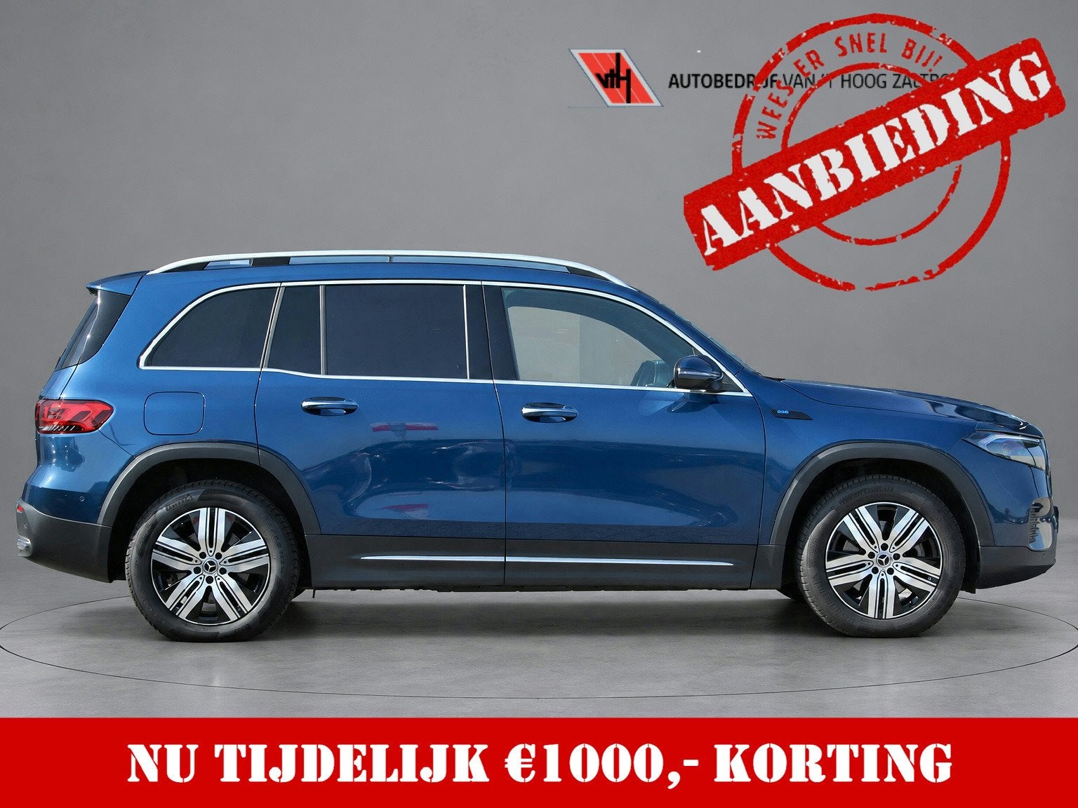 Mercedes-Benz EQB 250 Luxury Line 7-PER 67 kWh PANORAMADAK L, Auto's, Gebruikt, 190 pk, Blauw, 7 stoelen