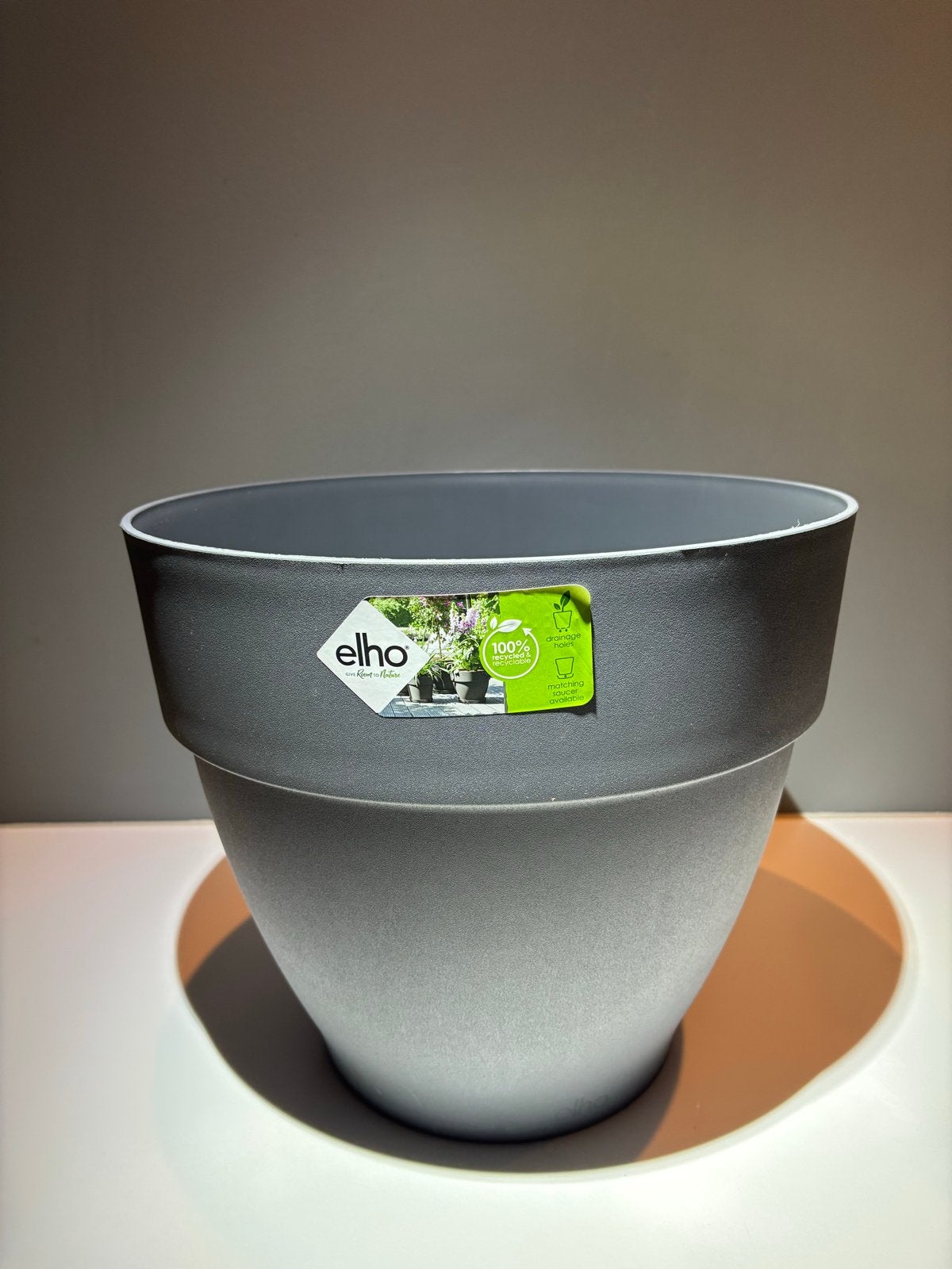 Elho bloempot grijs - Nieuw, Kunststof, 40 cm of meer, Rond, Ophalen of Verzenden