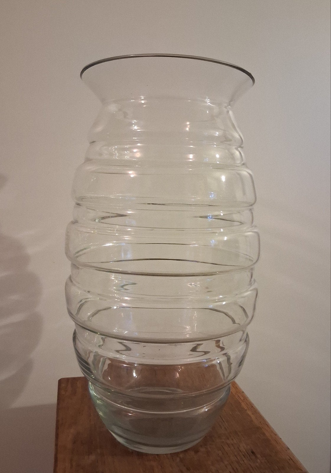 prachtige grote heldere vaas., Ophalen, Transparant, 39 cm, Glas