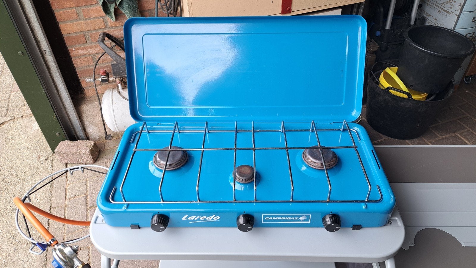 Campingaz Laredo 3 pits gasstel, Caravans en Kamperen, Ophalen of Verzenden, Gebruikt