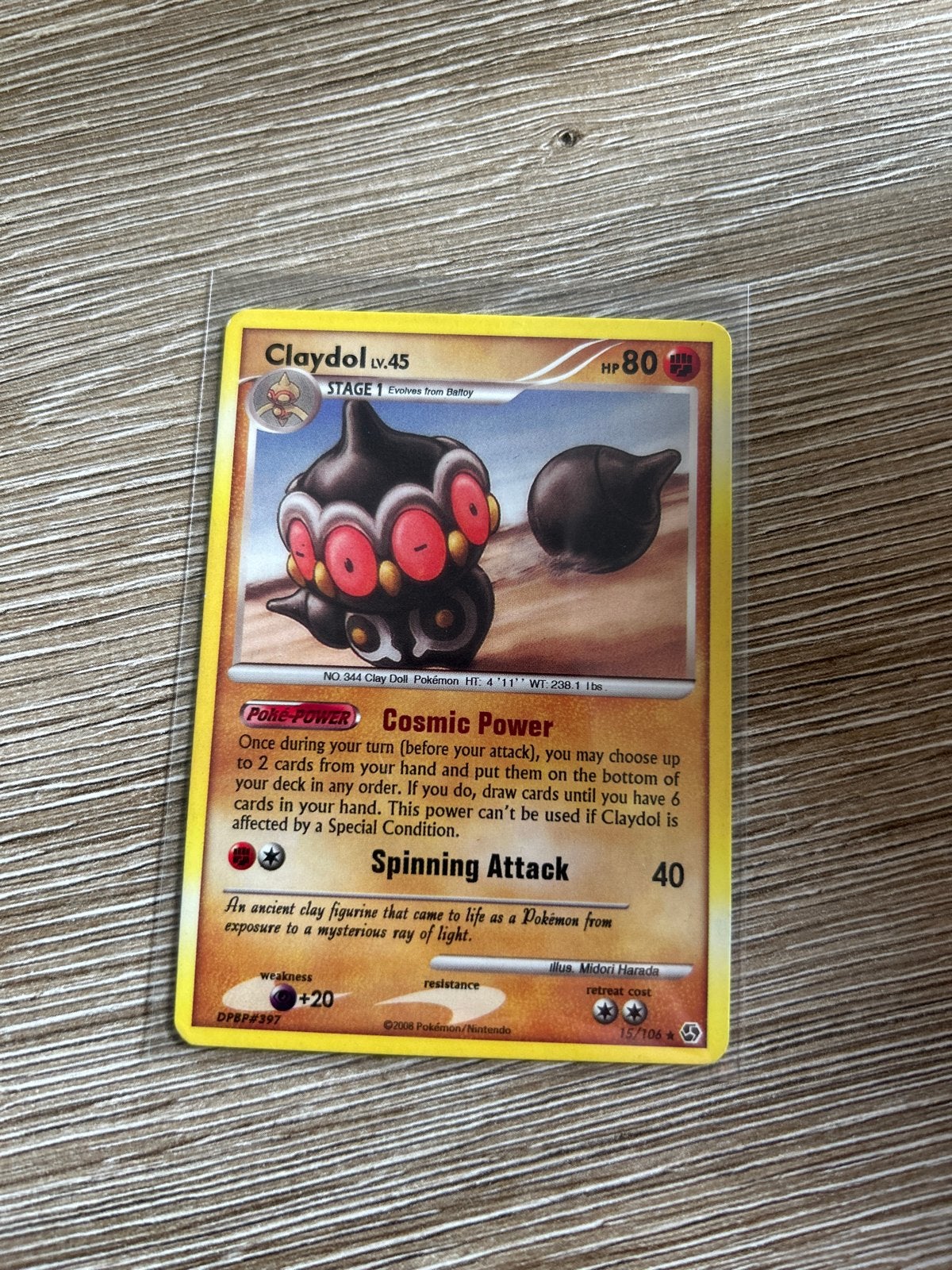 Pokémon Kaart Claydol lv.45 HP80 - Cosmic Power, Ophalen, Gebruikt, Losse kaart