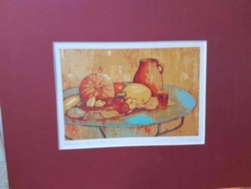 litho Kees van der Vlies 1992 stilleven epreuve d'artiste, Antiek en Kunst, Ophalen