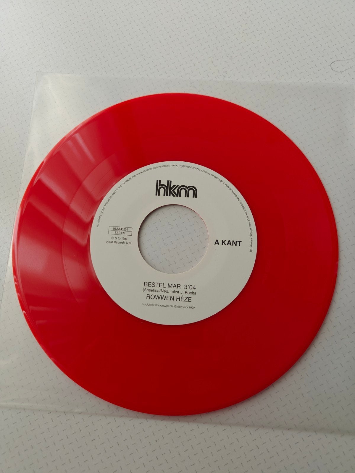 Rowwen Hèze - Bestel Mar / D'n Harde Weg (Rode Vinyl), 7 inch, Zo goed als nieuw, Pop, EP