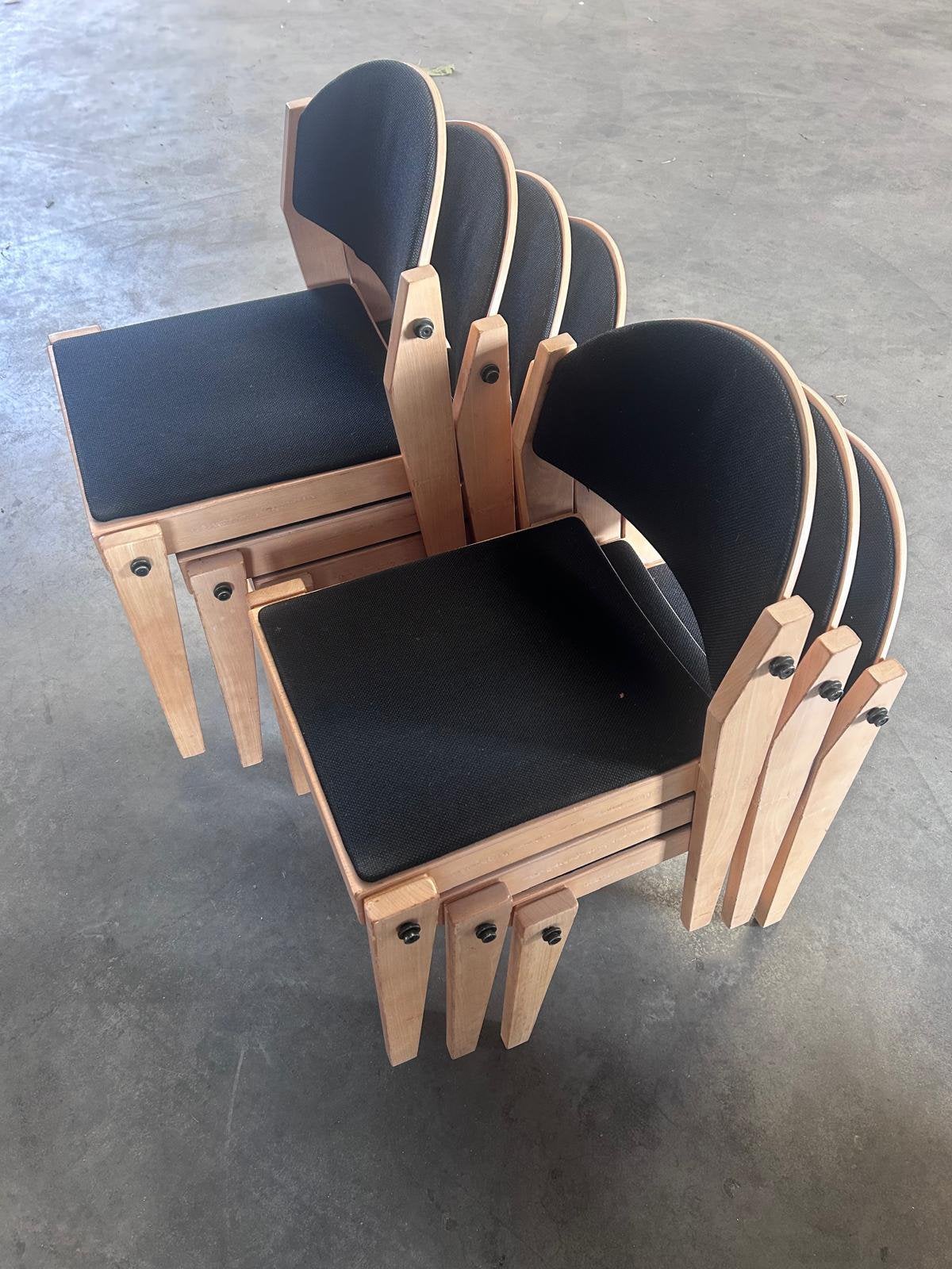 7 stoelen stapelstoelen design 6 Thonet Flex 2000 Gerd Lange, Huis en Inrichting, Ophalen of Verzenden, Zo goed als nieuw, Bruin