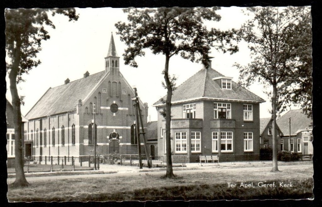Oude Ansicht- Ter Apel - Geref. Kerk. - Gr., Verzamelen, Ophalen of Verzenden, 1940 tot 1960, Ongelopen, Groningen