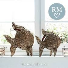 2 mooie rattan staande vissen Riviera Maison, Ophalen of Verzenden