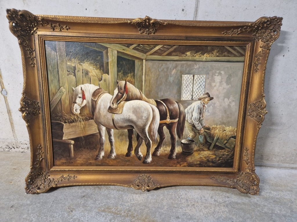 schilderij, Ophalen, Bijzondere lijst, Dieren, Doek