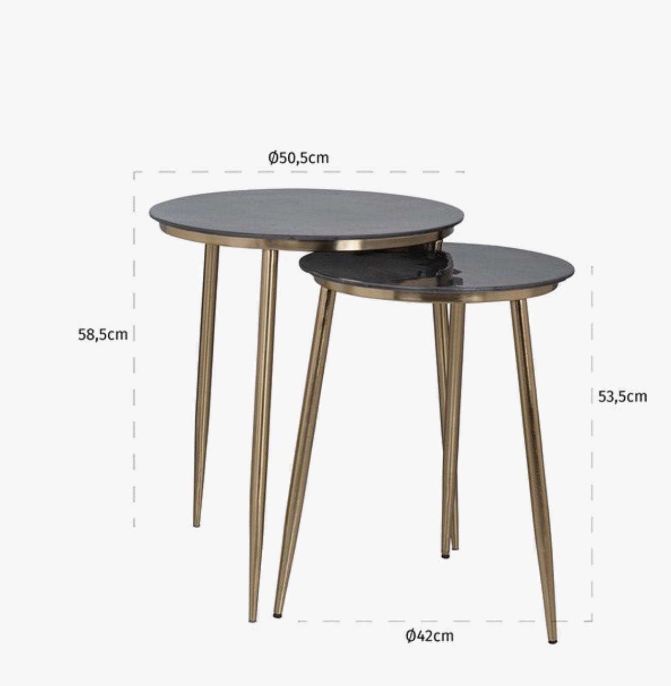Richmond salontafel bijzettafel, Minder dan 55 cm, Rond, Zo goed als nieuw, Ophalen