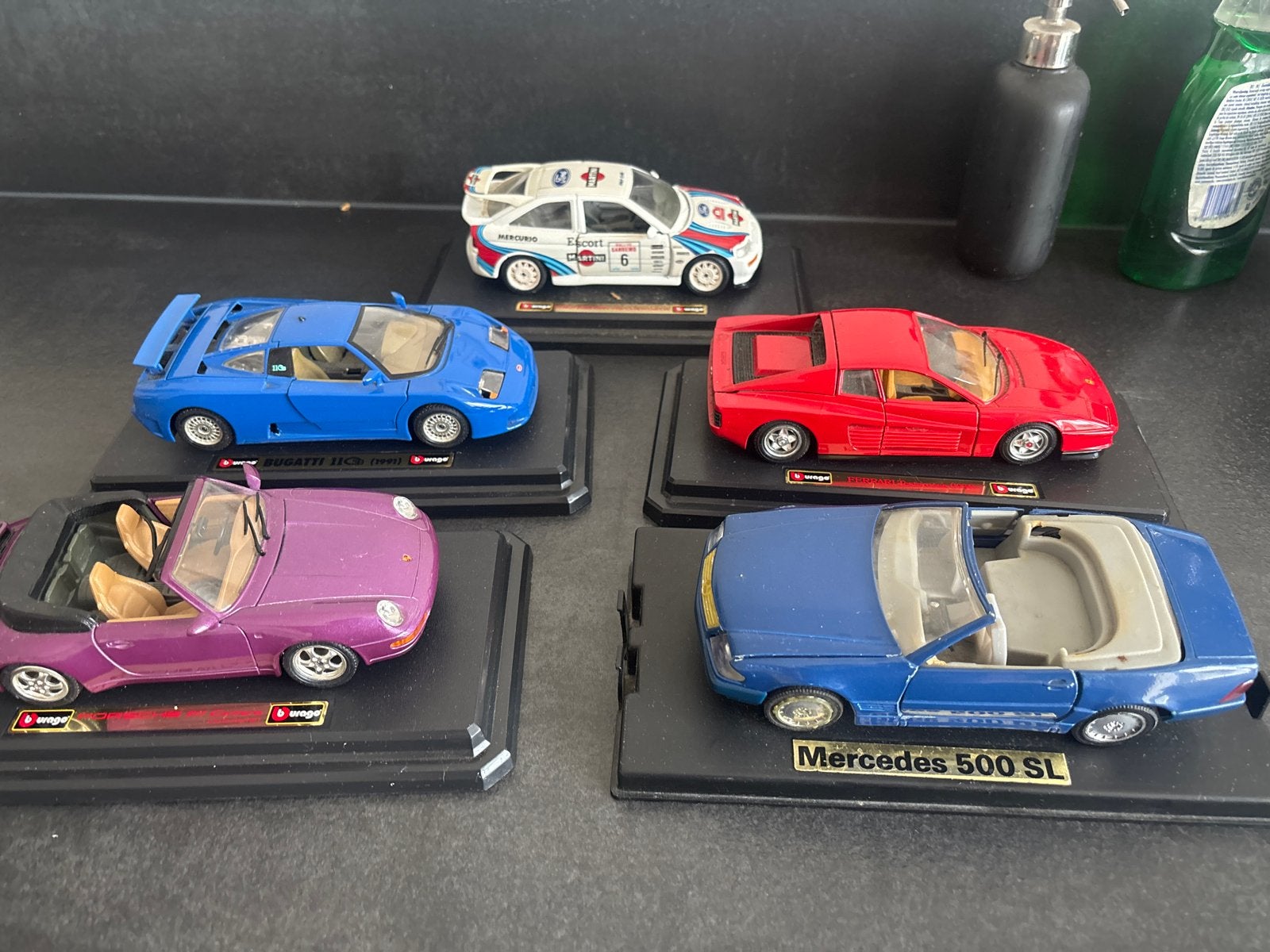 Verzameling modelauto's; Ferrari, Ford, Bugatti, Mercedes, Hobby en Vrije tijd, Ophalen of Verzenden, Gebruikt, Auto, Overige merken