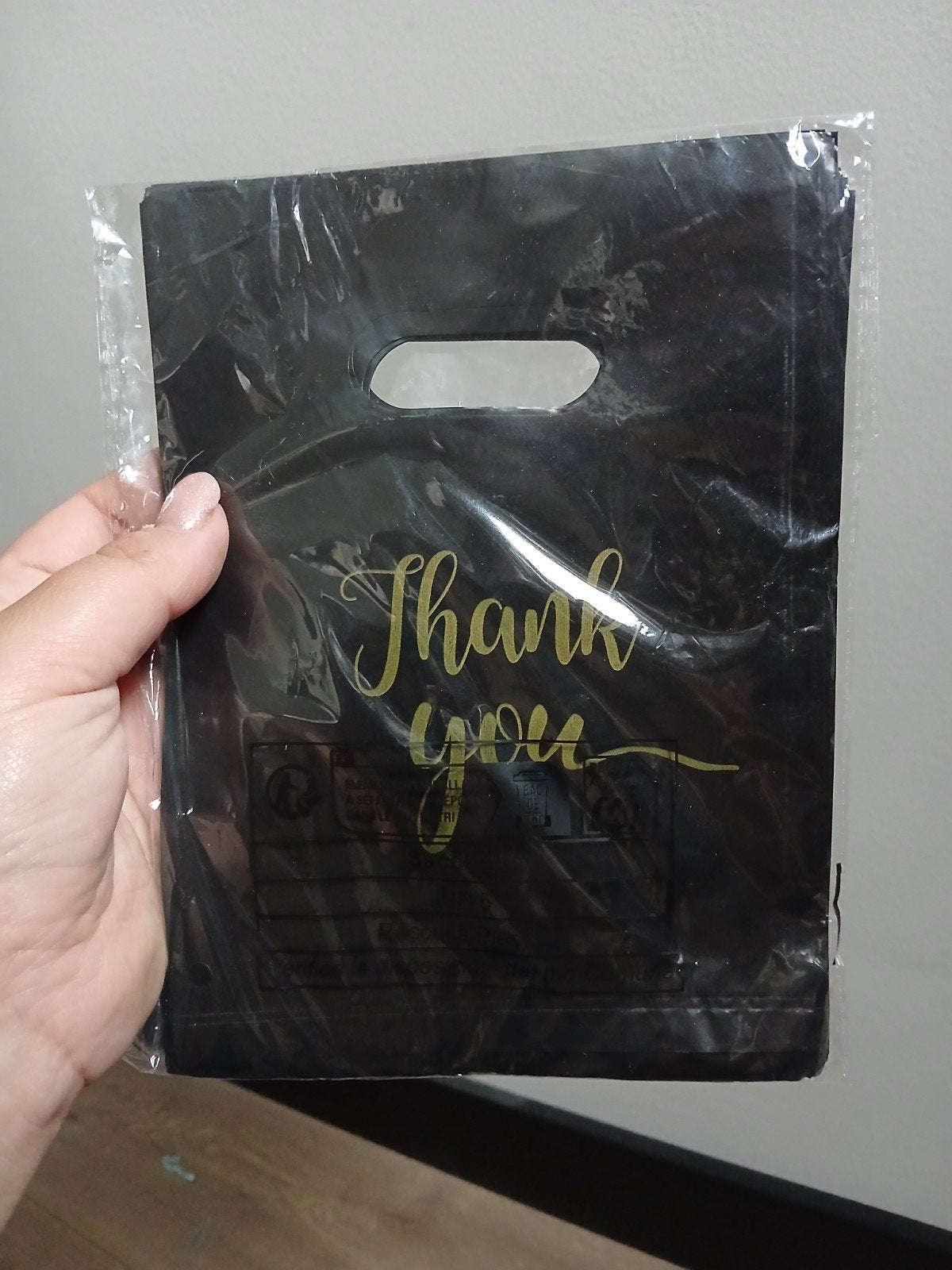 50 stuks zwarte 'Thank You' tasjes - 15x20cm, Ophalen of Verzenden