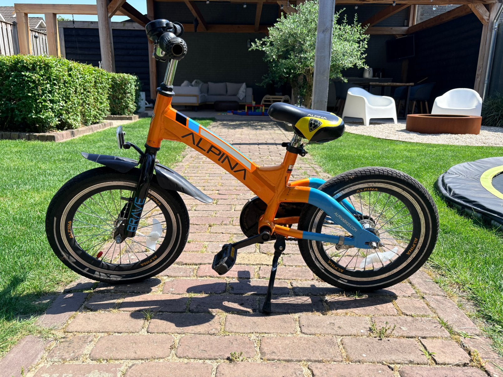 Alpina kinderfiets 16 inch, Ophalen, Zo goed als nieuw, Terugtraprem, 16 tot 20 inch