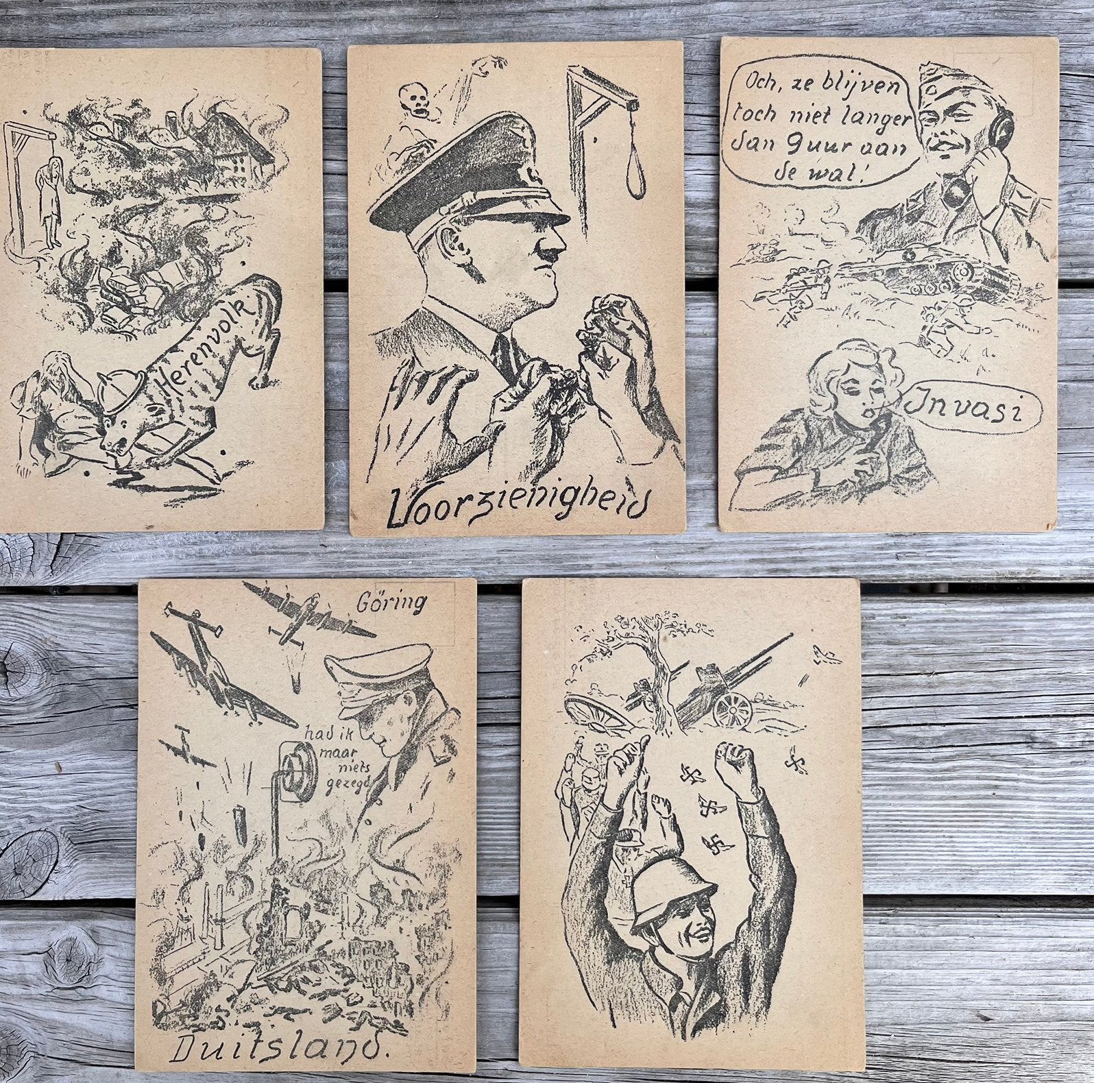 Postkaarten 5 mei 1945 zeldzame serie, Postzegels en Munten, Ophalen of Verzenden, Overige landen