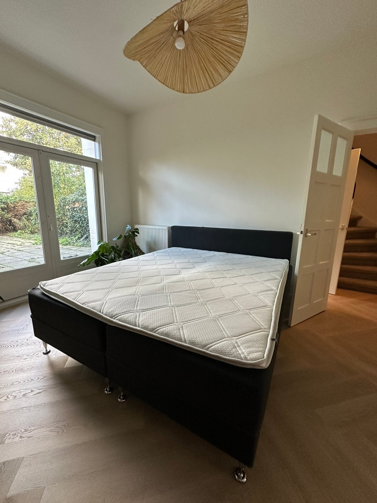 GRATIS Swiss Sense boxspringbed met topper (hoes defect), Ophalen, Gebruikt, Tweepersoons, 180 cm