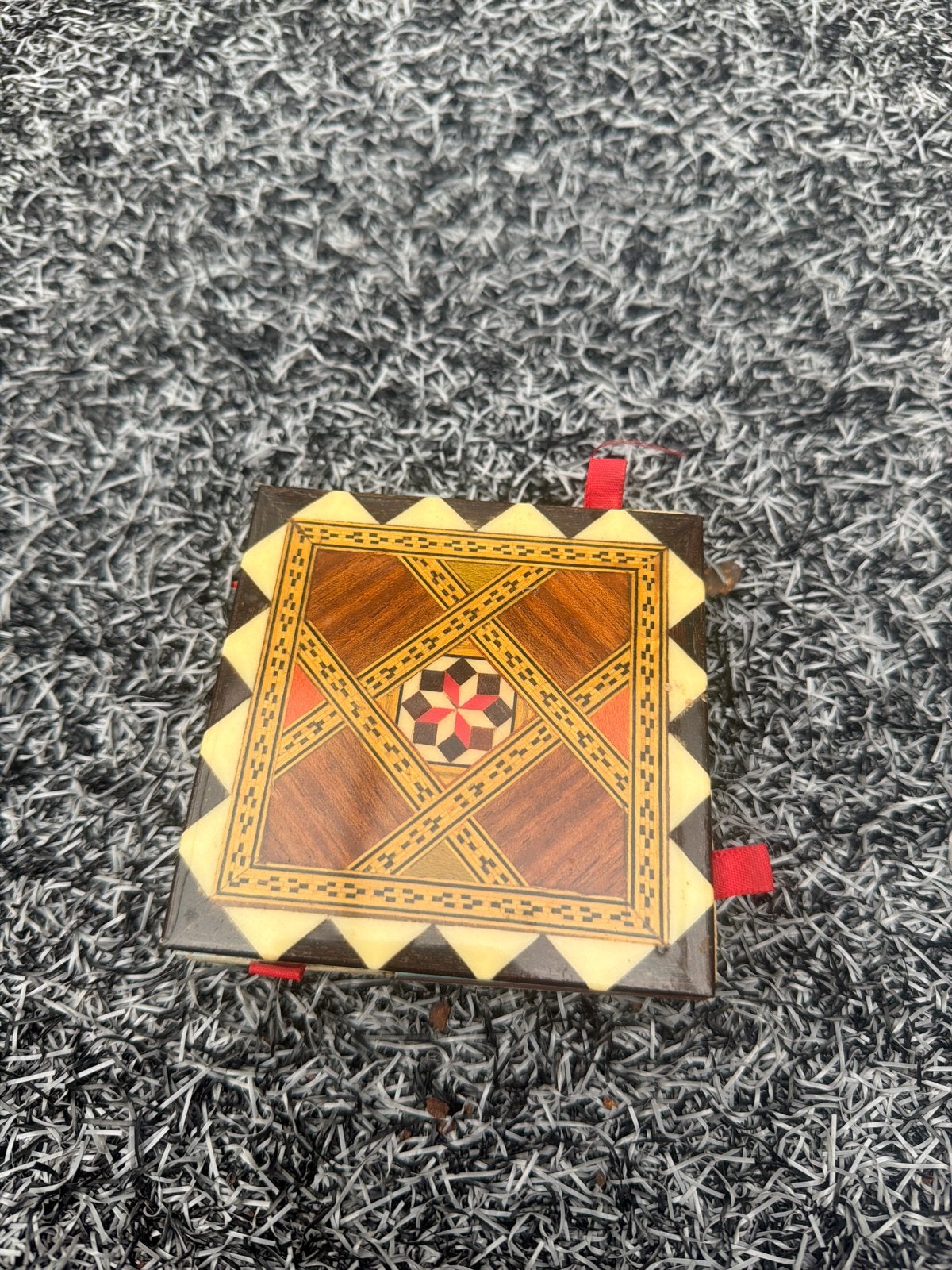 Vintage Houten Lucifersdoosje met Intarsia Inlegwerk, Antiek en Kunst, Ophalen of Verzenden