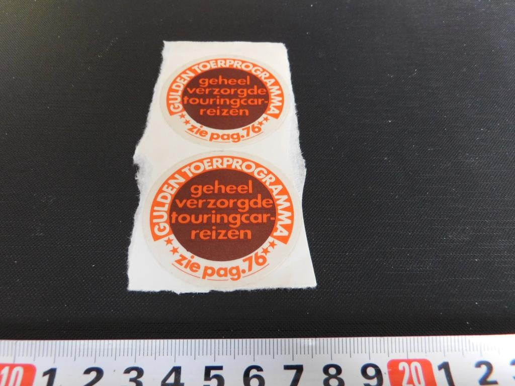 sticker set gulden toerprogramma touringcar reizen pag 76, Verzamelen, Ophalen, Zo goed als nieuw