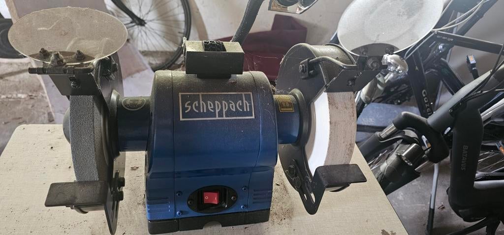 Scheppach slijpmachine - Werkbankslijpmachine, Ophalen, Gebruikt, Minder dan 700 watt, Werkbankslijpmachine