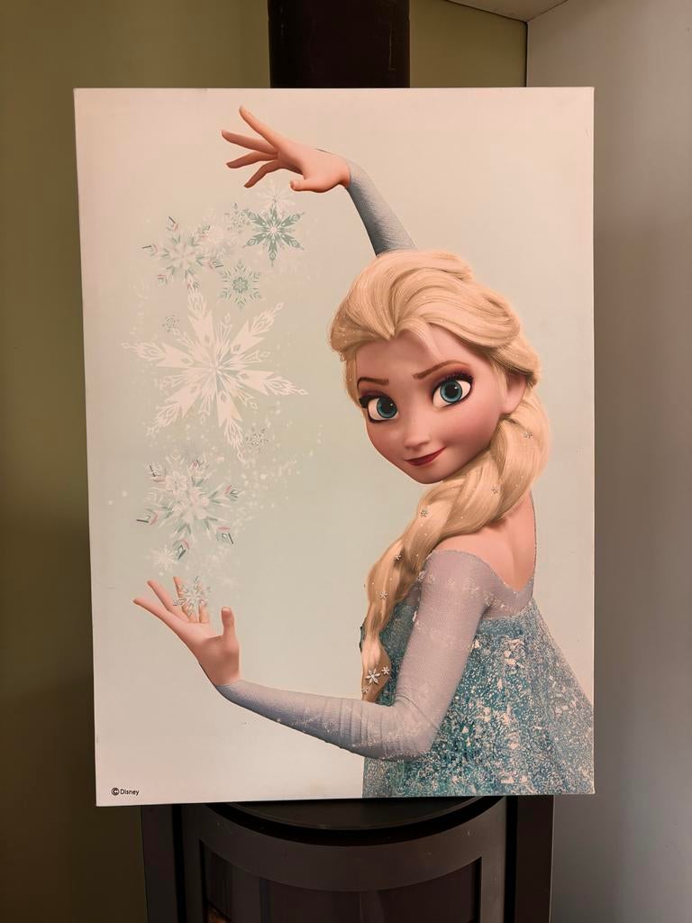 Elsa Schilderij - Disney Frozen Canvas, Antiek en Kunst, Ophalen of Verzenden
