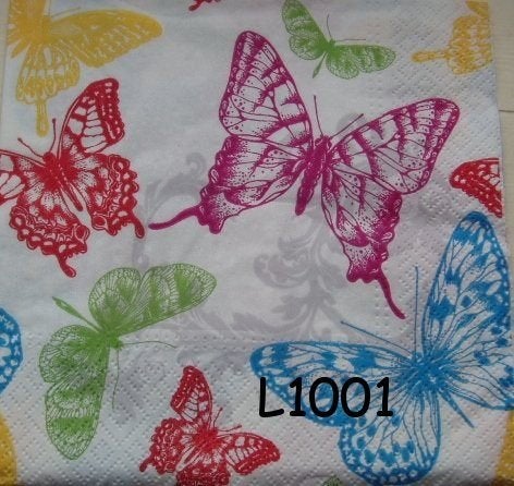 Servetten decoupage/bullet journal - vlinders L1001, Verzenden, Nieuw
