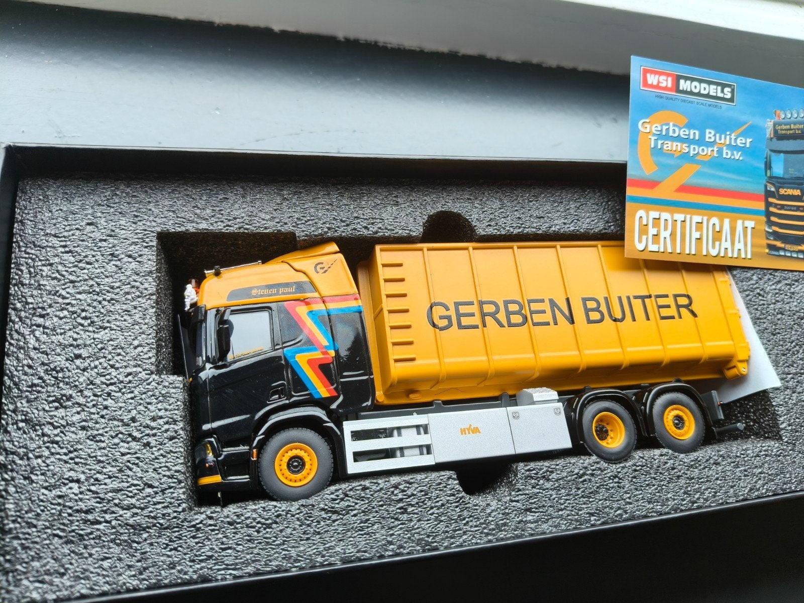 Wsi Scania Gerben Buiter container, Hobby en Vrije tijd, Modelauto's | 1:50, Ophalen of Verzenden, Nieuw, Bus of Vrachtwagen, Wsi