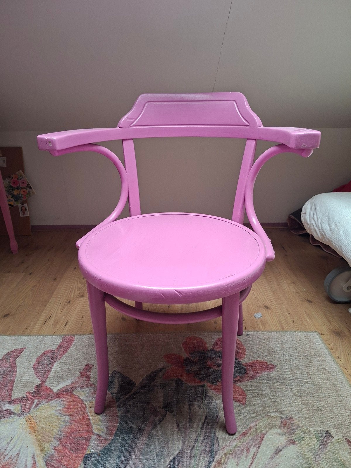 Gepimpte roze barkruk / stoel, Gebruikt, Overige kleuren, Eén, Hout