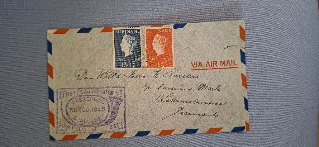 Suriname 1e dag afstempeling Hartz 1948, Ophalen, Na 1940, Gestempeld