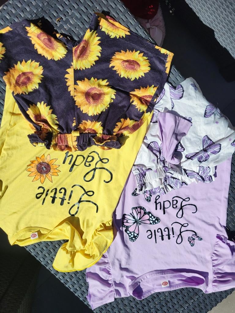 2x Zomerse setjes 'Little Lady' maat 120, Kinderen en Baby's, Ophalen of Verzenden