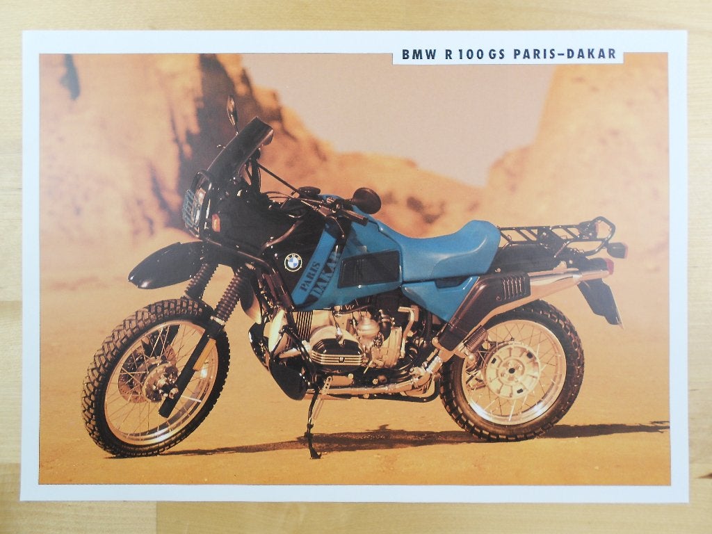 BMW R100 GS Paris Dakar Brochure 1991 Motorfiets Folder, Ophalen of Verzenden, BMW
