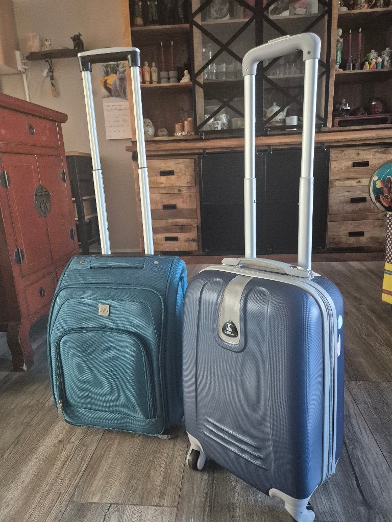 Handbagage Koffers Set van 2 - Hard en Zacht Kunststof, Overige materialen, Wieltjes, 50 tot 60 cm, Nieuw