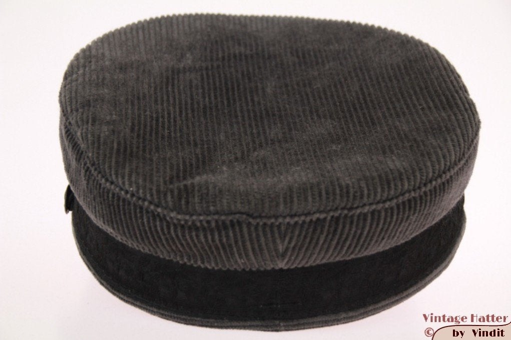 Vintage Kapiteinspet Fiebig Prinz Heinrich grijs rib maat 56, 56 of 57 cm (M, 7 of 7⅛ inch), Ophalen of Verzenden, Pet, Fiebig - Prinz Heinrich