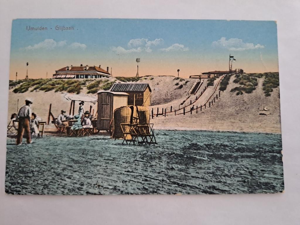 IJMUIDEN,  glijbaan, gelopen, Ophalen of Verzenden, 1940 tot 1960, Noord-Holland