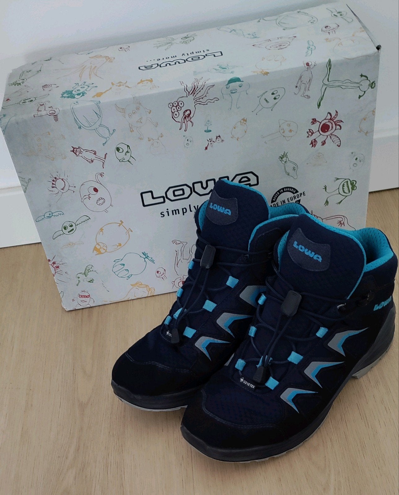 Lowa Innox EVO GTX Junior maat 38 Navy Turquoise, Ophalen of Verzenden, Gebruikt, Schoenen