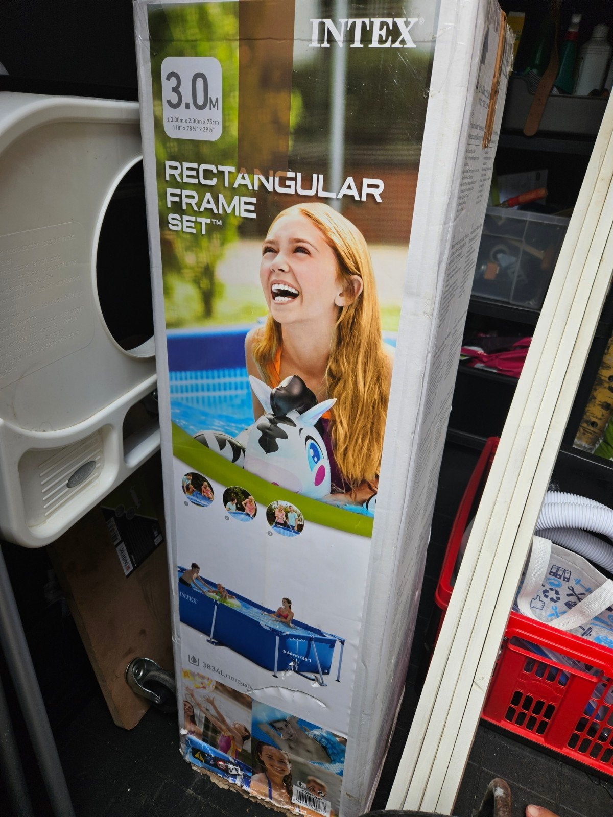 Intex Opzetzwembad 3x2m, 66cm diep - Slechts 2x gebruikt, Ophalen