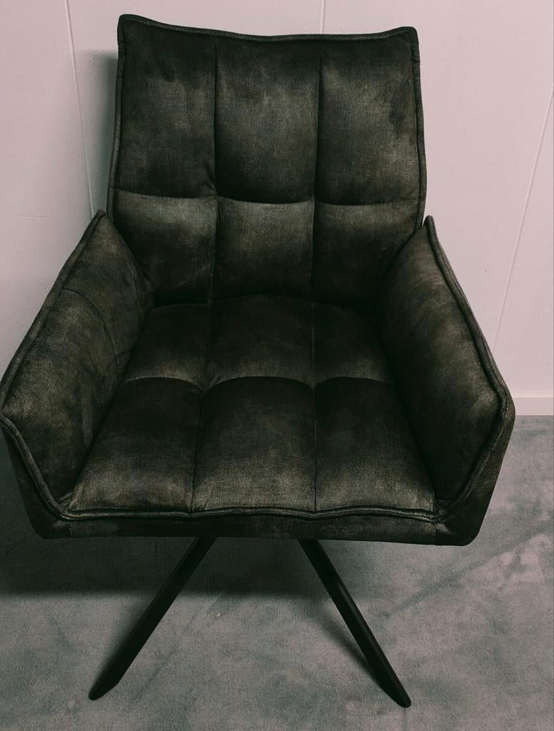 Eetkamerstoel Dani velvet groen - 180 draaibaar, Ophalen, Info@meubeloutletmeppel.nl, Overige kleuren, Dani