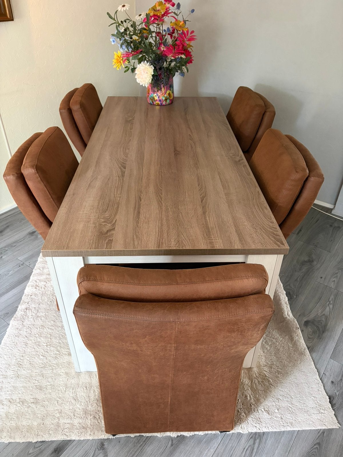 Complete eethoek inclusief 5 stoelen, Ophalen, Zo goed als nieuw, 4 tot 6 stoelen