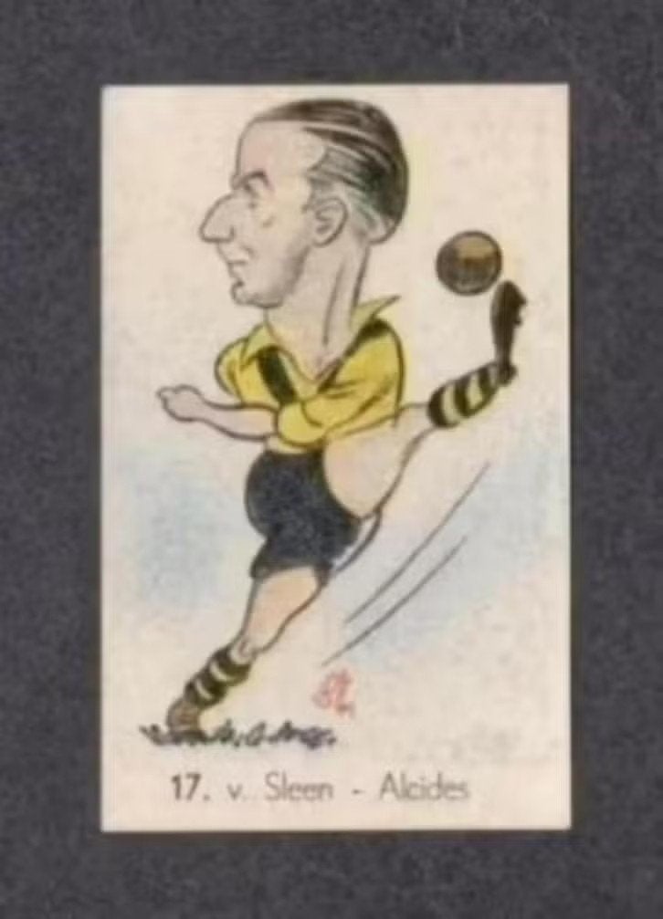 Voetbalplaatje Van Sleen Alcides Meppel 1949., Ophalen of Verzenden, Zo goed als nieuw